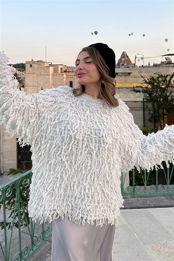 Alicia Püsküllü Gri Kazak