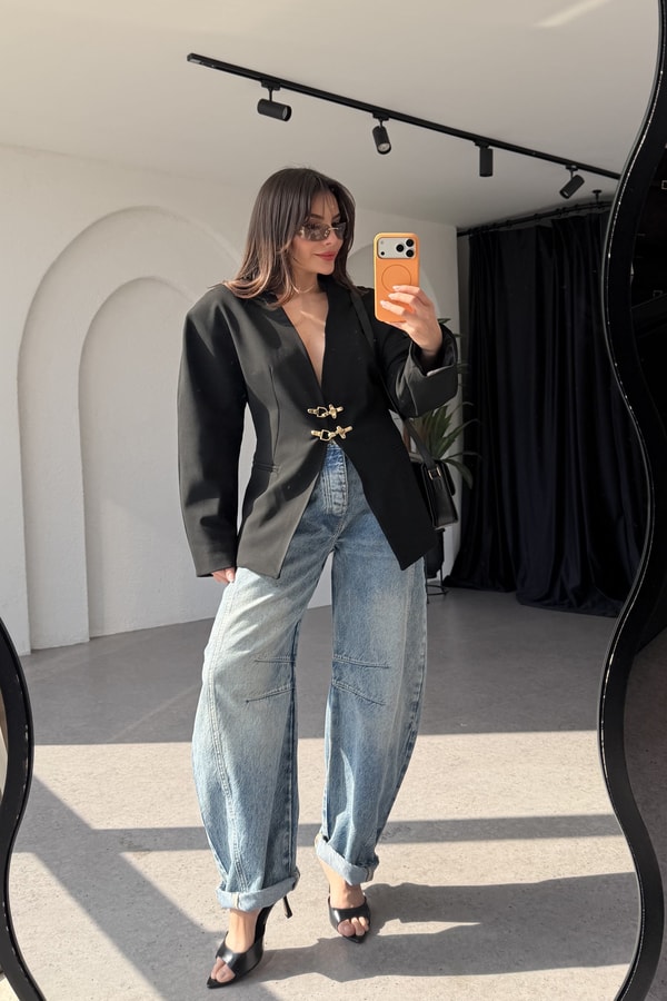 Romane Midblue Balon Kesim Jean