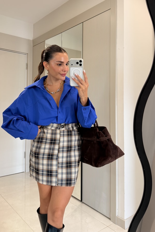 Audrey Saks Oversize Poplin Gömlek