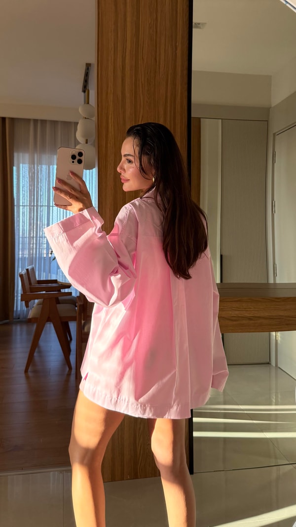 Bally Pembe Oversize Gömlek