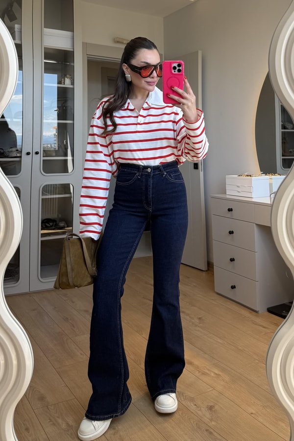 Beans Darkblue İspanyol Jean