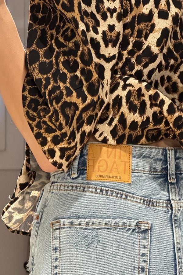 Beverly Karpuz Kol Leopar Desenli Gömlek