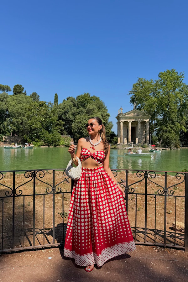 Borghese Kırmızı Puantiyeli Takım