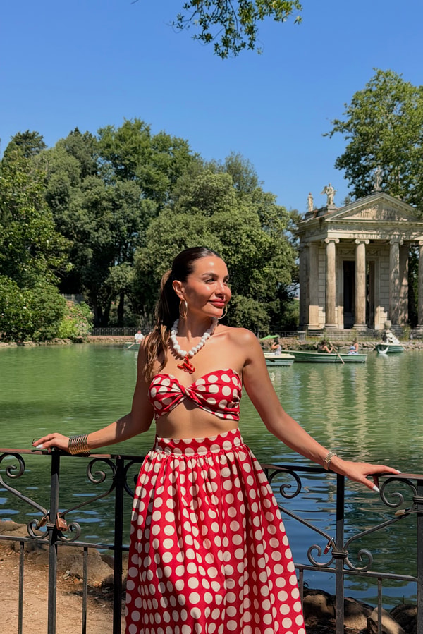 Borghese Kırmızı Puantiyeli Takım