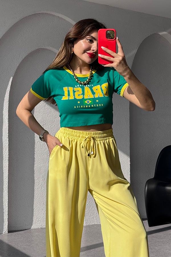 Brasil Yeşil Basic Mini Tshirt