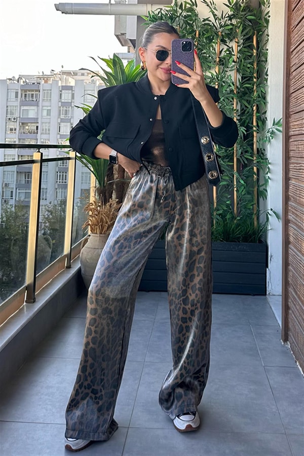 Cady Parlak Leopar Palazzo