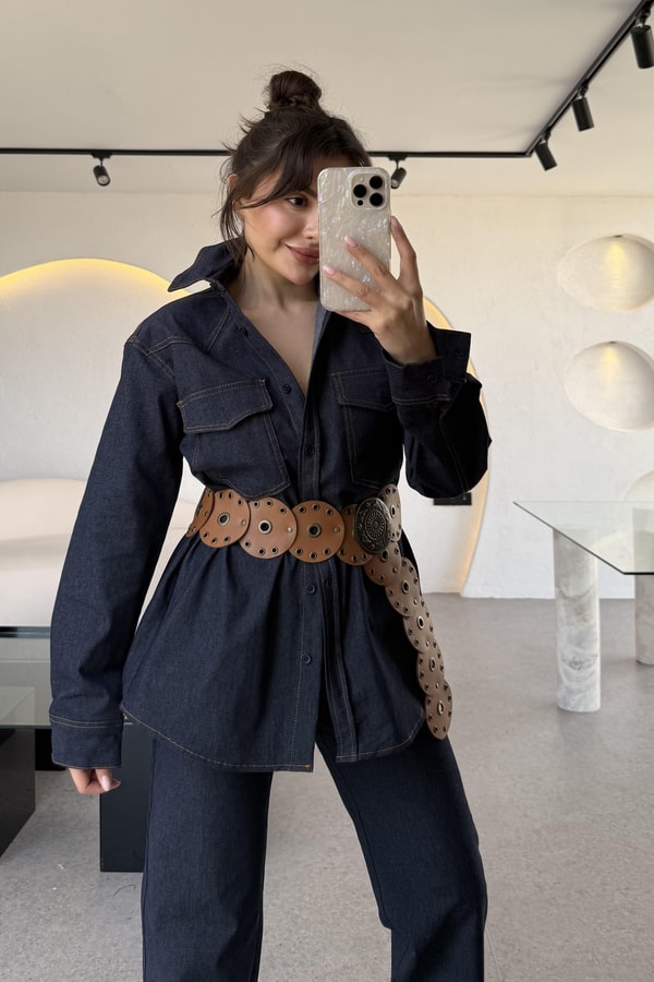 Califor Denim Belden Oturtmalı Gömlek