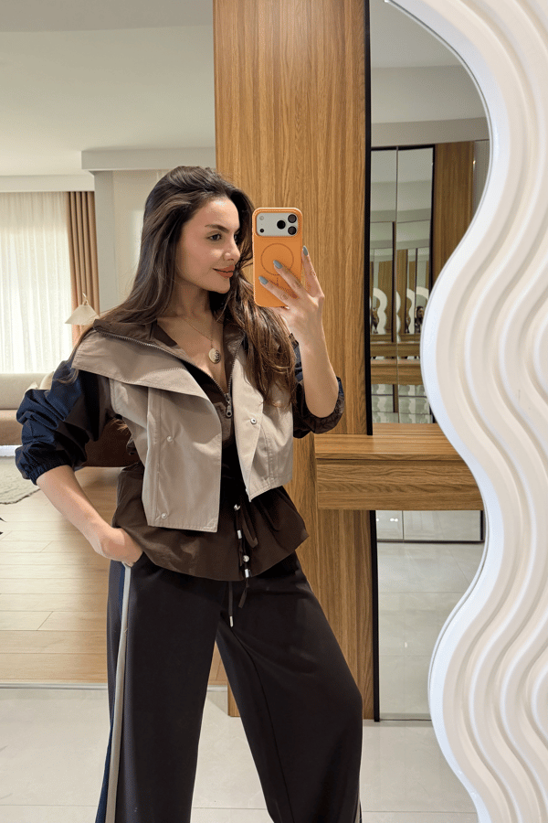 Camila Kahve Trenç Detay Takım