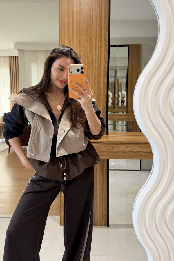 Camila Kahve Trenç Detay Takım