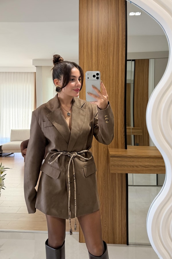 Cannie Camel Süet Blazer