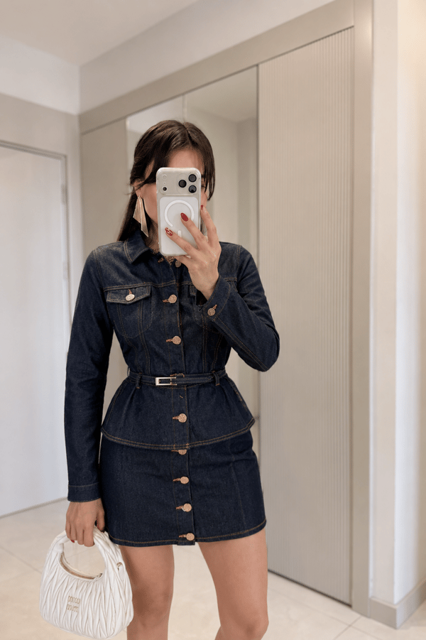 Celeste Denim Etekli Premium Takım