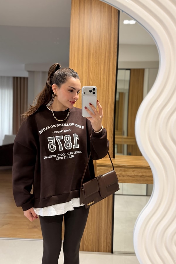 Chapter Acı Kahve İçi Tişörtlü Sweat