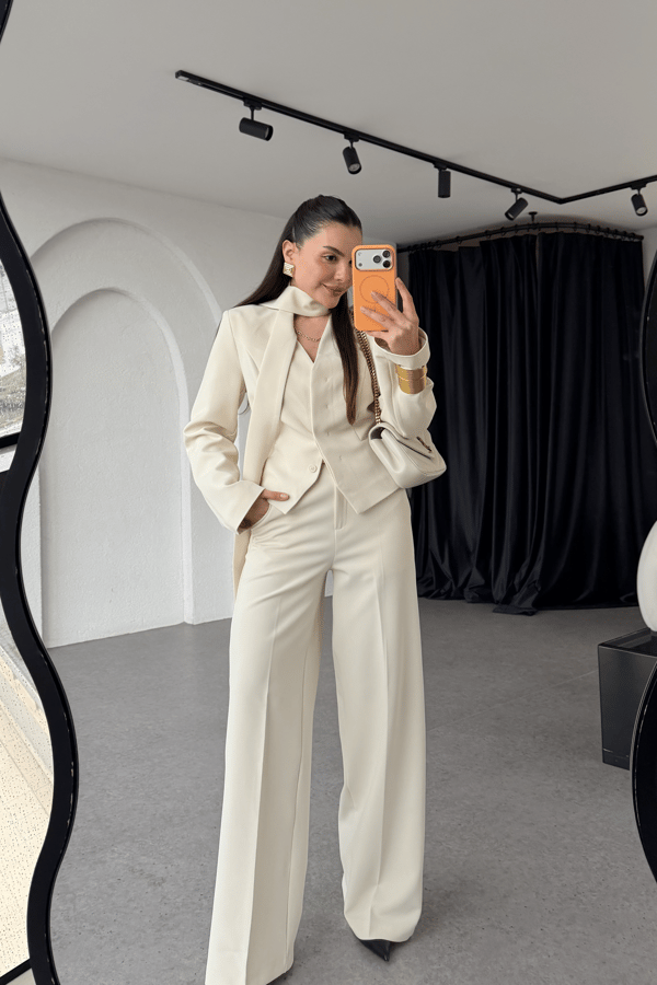 Cherva Bej Şallı Blazer Ceket