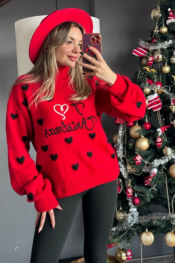 Christmas kırmızı kazak