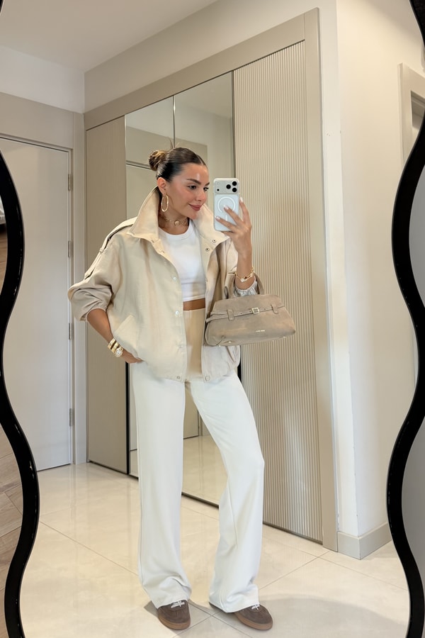 Cliona Krem Oys Modal İspanyol Pantolon