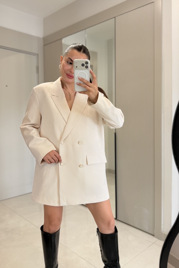 Dranger Bej Oversize Blazer