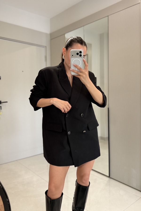 Dranger Siyah Oversize Blazer