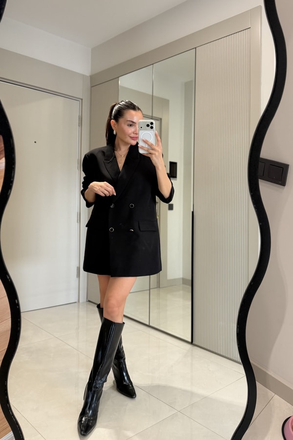 Dranger Siyah Oversize Blazer