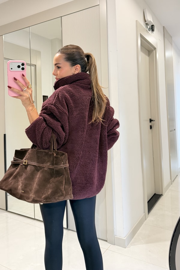 Eliana Mürdüm Teddy Fermuarlı Sweat