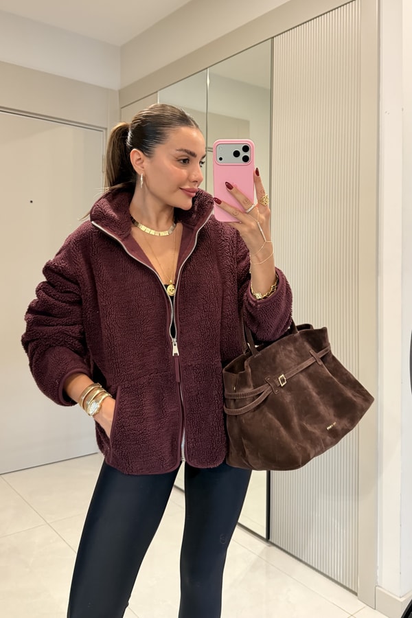 Eliana Mürdüm Teddy Fermuarlı Sweat