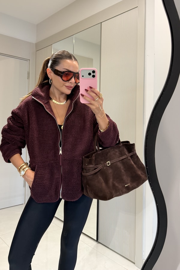 Eliana Mürdüm Teddy Fermuarlı Sweat