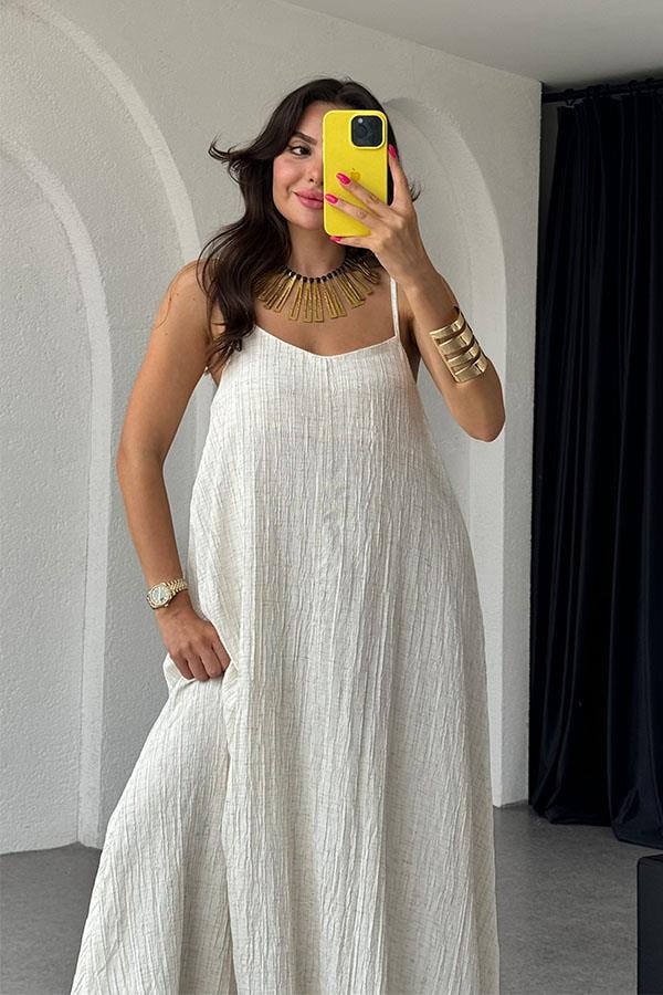 Ellery Keten Kırinkıl Askılı Elbise 
