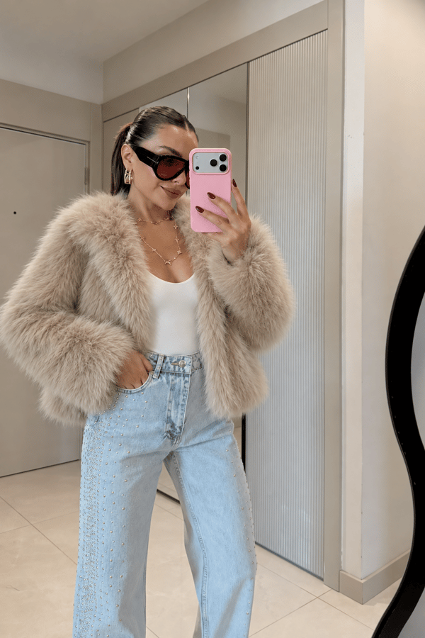 Elvis Kapüşonlu Peluş Kürk