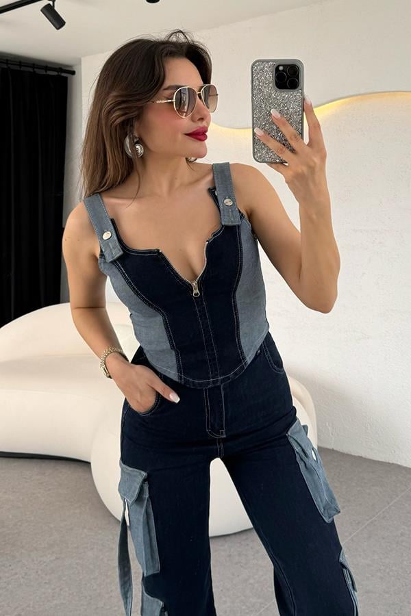 Ernesrt Kargo Cep Detaylı Tasarım Denim Takım