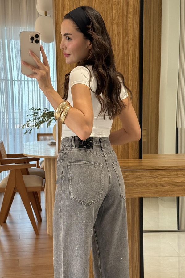Felina Beyaz Yarım Kollu Slim Basic Crop 