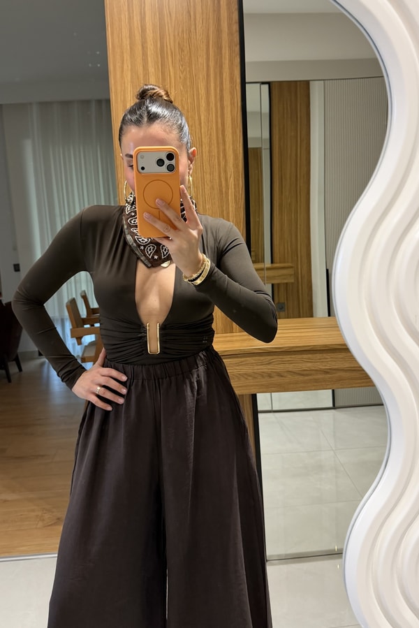 Florencia Haki Göğüs Tokalı Body