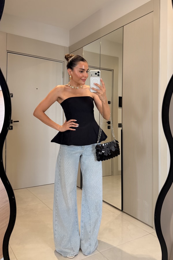 Floresta Lightblue Taşlı Jean