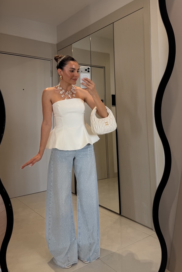 Floresta Lightblue Taşlı Jean