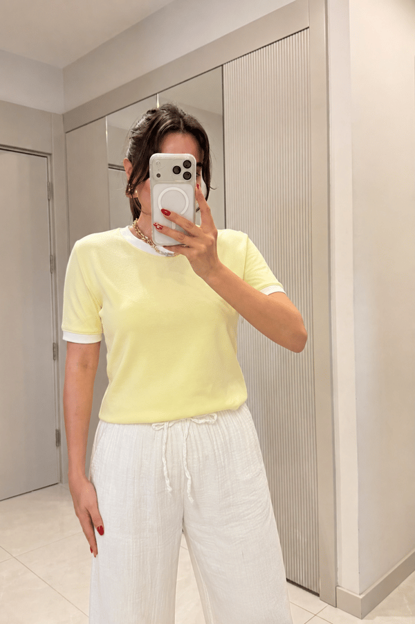 Flush Sarı Biyeli Tshirt