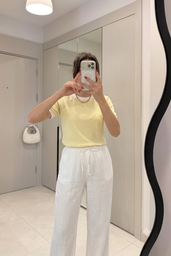 Flush Sarı Biyeli Tshirt