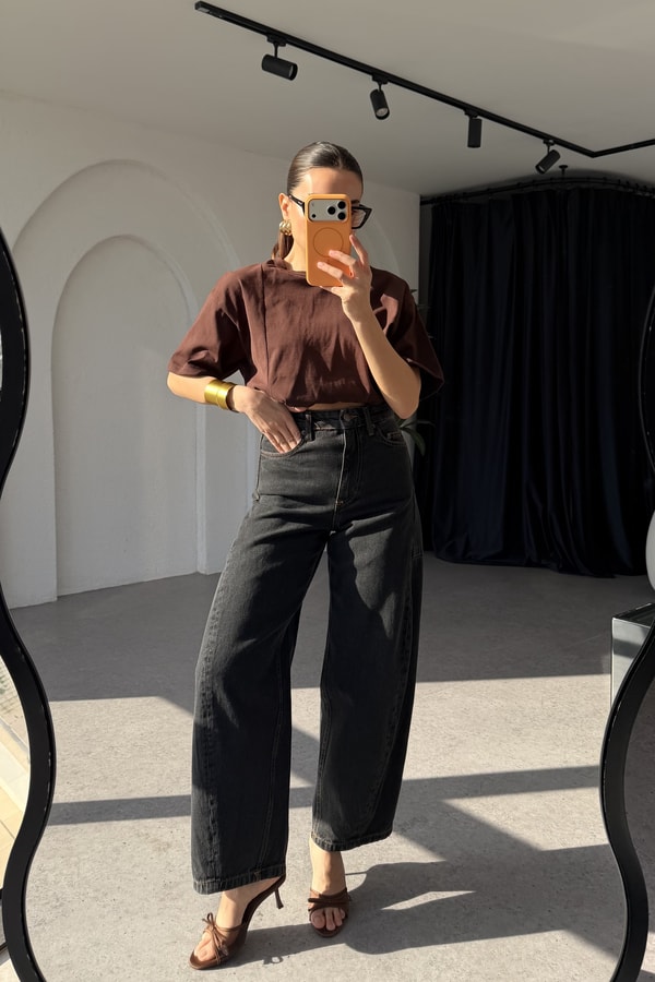 Forel Siyah Baggy Jean