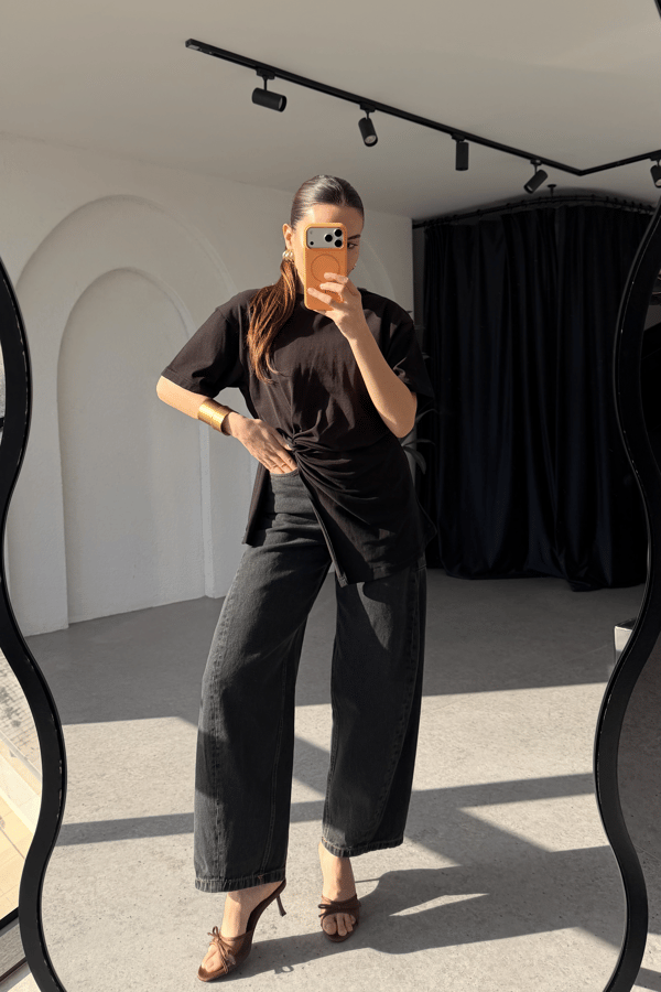 Forel Siyah Baggy Jean