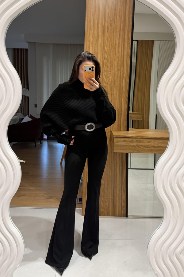 Rubia Siyah Kemerli Balıkçı Kazak