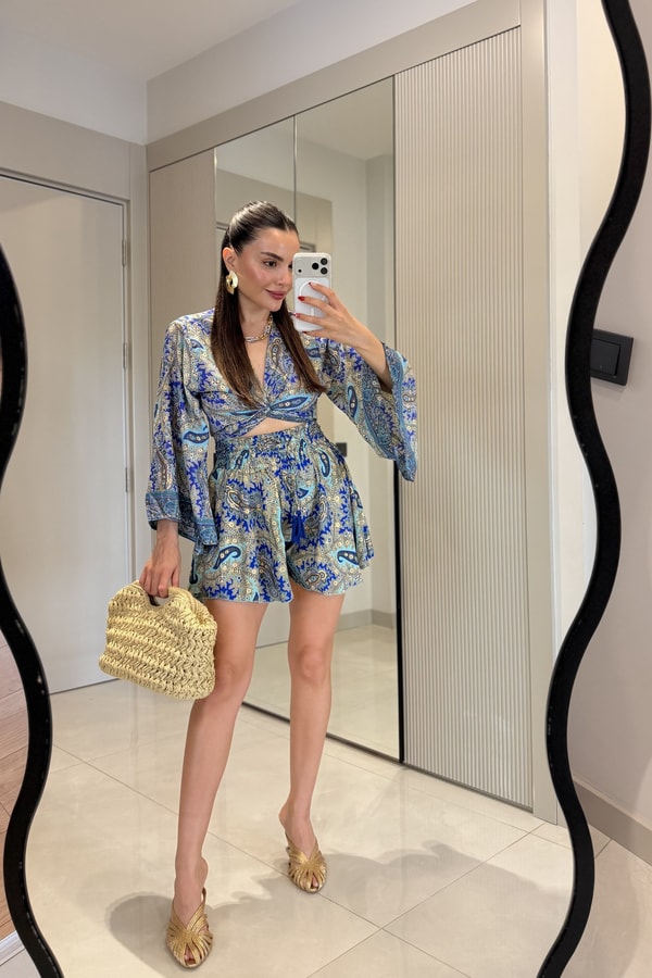 Gipsy Saks Etnik Şortlu İthal Takım