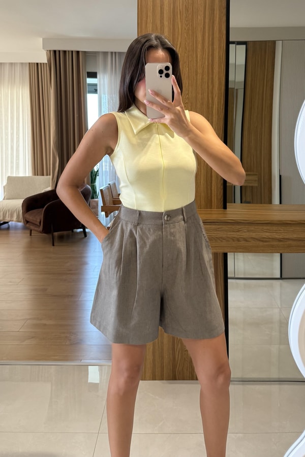 Gramer Vizon Keten Şort 