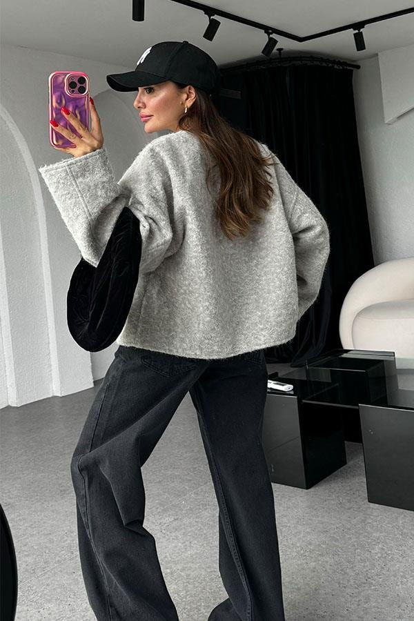 Gretchen Kırçıllı Gri Pinterest Ceket