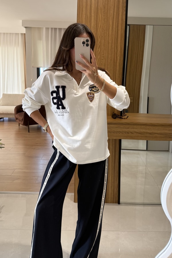Gunner Polo Yaka Kolej Sweat