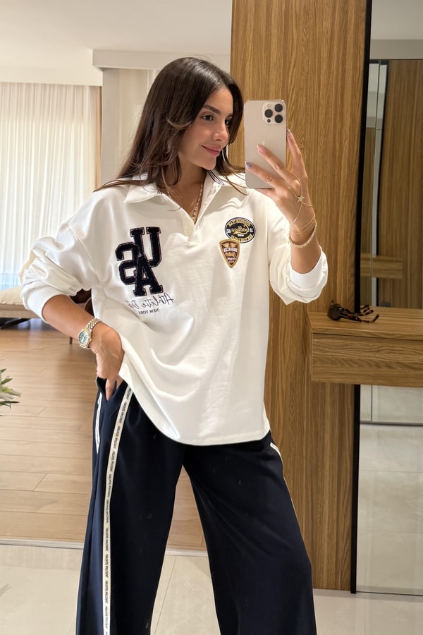 Gunner Polo Yaka Kolej Sweat