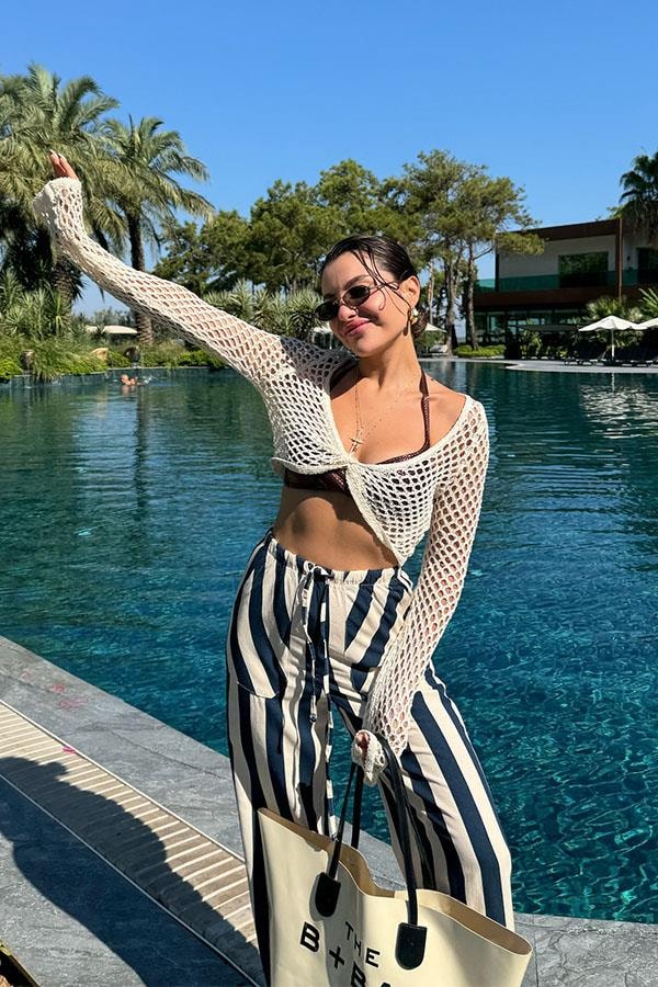 Janna Cep Detaylı Şeritli Pantolon