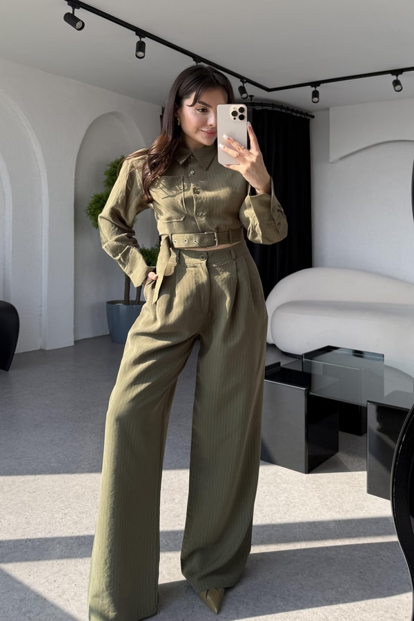 Julie Haki Şeritli Tensel Takım