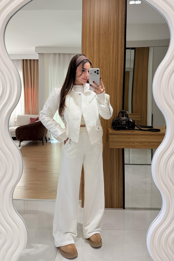 Kally Beyaz Eşofman Takımı