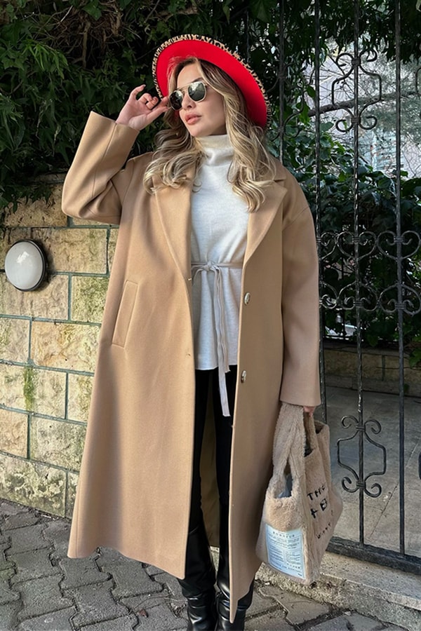 Karamel kaşe kaban