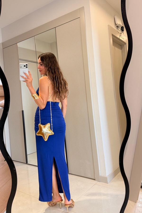 Keira Saks Sandy Aksesuar Detaylı Elbise
