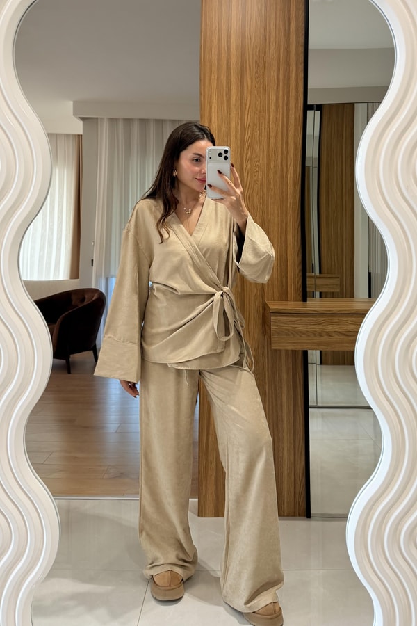 Kraf Camel Kimonolu İkili Takım