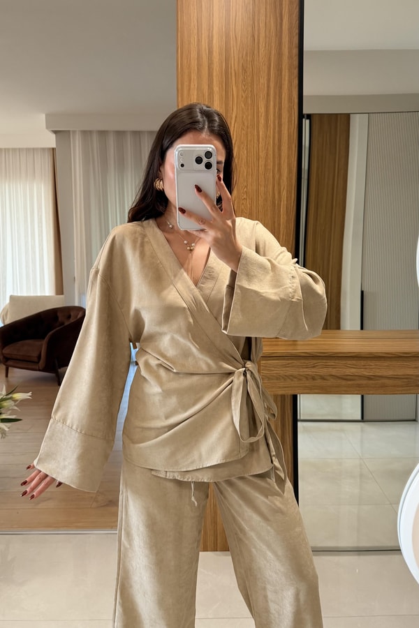 Kraf Camel Kimonolu İkili Takım