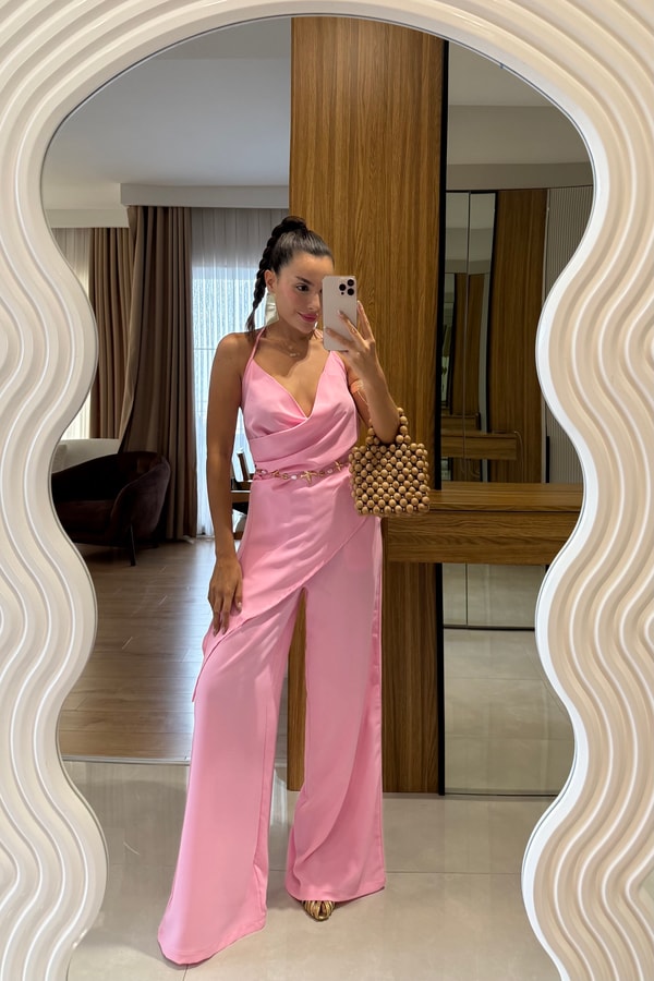Labely Toz Pembe İkili Takım